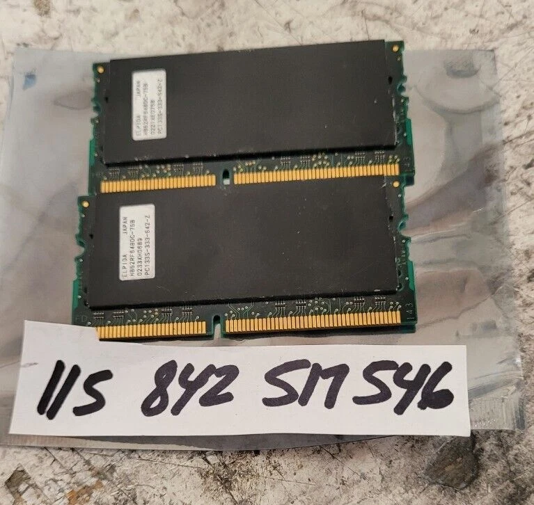 1GB KIT 2X 512MB SDRAM SYNCH SD 32x8 PC133 133 144PIN NON-ECC INTEL NOTEBOOK - Image 1 of 1