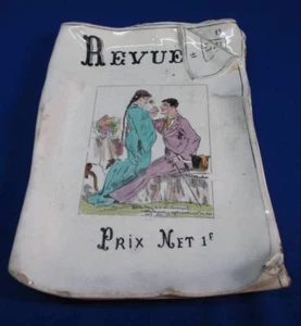 FRENCH POTTERY REVUE PRIX NET ADVERTISING SERVING TRAY IN MAGAZINE FORM - Picture 1 of 5