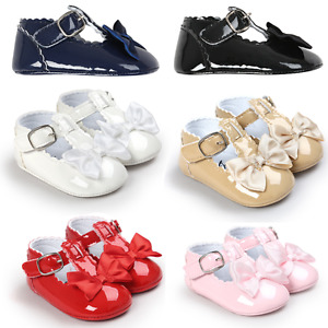 Baby Girl Patent Crib Shoes Infant Skimmer Mary Jane Flat Newborn to 18 Months