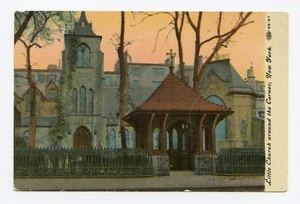 Postal trasera dividida en color Little Church Around the Corner, Nueva York, Nueva York  - Imagen 1 de 2