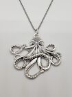 Octopus Necklace Steampunk Silver Extra Large Octopus Pendant on Chain