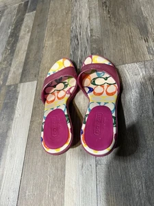 Coach Nichelle Jelly Rubber Slide Kitten Heel Y2K Sandals Pink Women's Size 8 - Picture 1 of 7