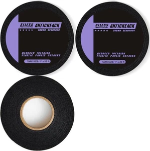 Siless Anticreak Tape 3 Pack 1 inch x 20 ft Anti-Rattle, Anti-Squeak, Black  - Picture 1 of 6
