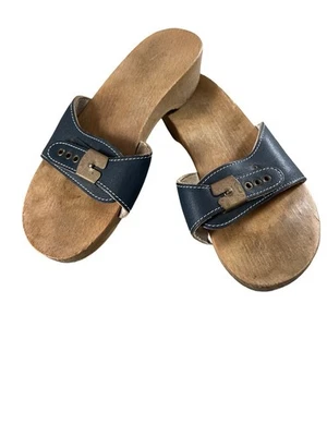 Sandalias zuecos con suela de madera Dr. Scholl vintage años 90 hebilla sin cordones - para mujer talla 7 Foto 1 de 4