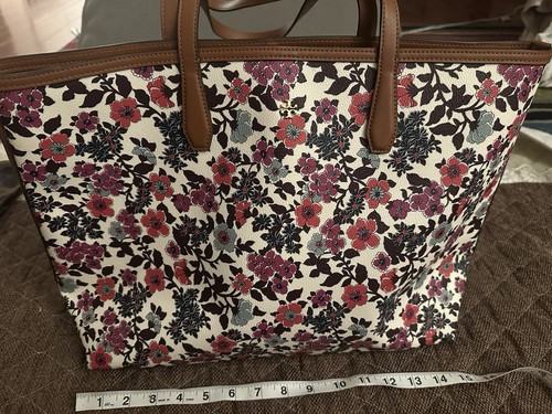 Tory Burch Kerrington Tote 84765 carta da parati tela stampa floreale grande tote bag
