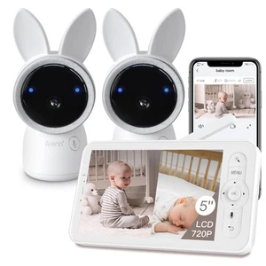 Baby Monitor 2 Cameras, 2K Video Baby Camera with 5-Inch Upgraded Wireless Di... - Bild 1 von 7