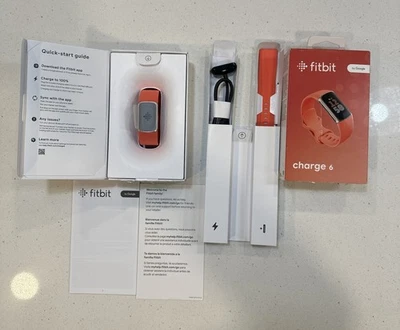 Fitbit Charge 6 Bluetooth Activity Tracker - Champagne Gold Case / Coral Band - Image 1 of 4