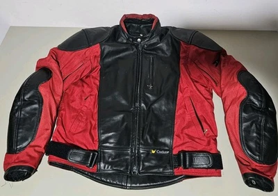 Chaqueta acolchada de cuero y malla Joe Rocket Sports Gear Cordura roja negra Foto 1 de 4
