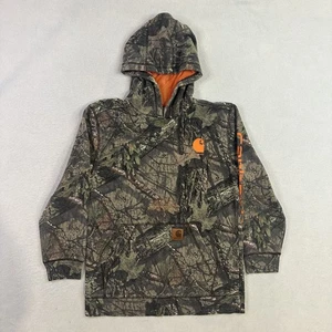 Carhartt Real Tree Camo Pullover Hoodie Sweatshirt Boy's Youth Size S 8-10 Hunt - Picture 1 of 10
