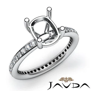 Diamond Engagement Classic Womens Ring 0.51Ct 14k White Gold Cushion Semi Mount - Picture 1 of 3