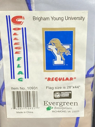 Evergreen BYU Brigham Young University Cougars College Flag 28" x 44" Cover