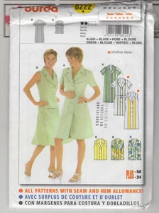 BURDA pattern 8222 dress blouse Sz 12 14 16 18 20 22 24 Uncut unused factory fol - Picture 1 of 3