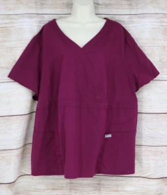 Camisa Médica Ciruela Greys Anatomy By Barco Para Mujer Talla Grande 5XL Manga Corta Cuello en V Foto 1 de 4