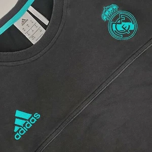 2017-2018 Adidas Real Madrid CF Sweatshirt Climalite Training Top Black Mens XL  - Picture 1 of 22