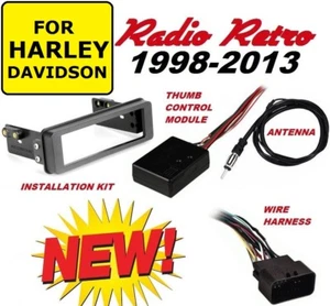 RADIO RETRO INSTALL KIT CD RADIO STEREO ADAPTER HARLEY ELECTRA ROAD STREET GLIDE - Bild 1 von 2