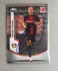 GRANIT XHAKA Bayer Leverkusen In-person signed TC Topps Chrome Autogramm - Picture 1 of 2