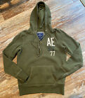 American Eagle Women’s M Pullover Hoodie Sweatshirt Embroidered 77 Olive Green