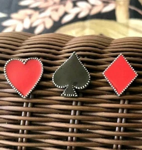 3 Standard Playing Cards Button or Pins / Diamonds, Hearts & Spades All New - Picture 1 of 1