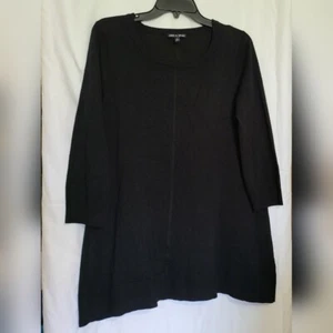 Cable & Gauge Womens Black 3/4 Sleeve Knit Career Tunic Sweater Medium NWOT - Picture 1 of 5