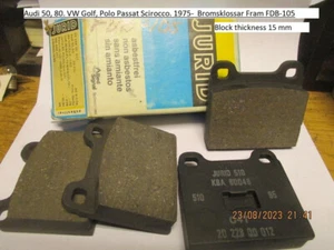 Audi 50, 80. VW Golf, Polo Passat Scirocco. 1975- Front brake pads FDB-105 - Picture 1 of 5