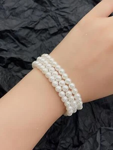 3pcs/Set Elegant Faux Pearl Beaded Bracelet For Women Creative Jewelry Stackable - Picture 1 of 4