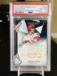 Juan Soto Red Ink Black /10 Parallel AUTO PSA 8 Diamond Icons 2020 POP 1 - Picture 1 of 2
