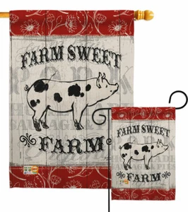 Sweet Farm Pig Garden Flag Barnyard Animals Decorative Gift Yard House Banner - Picture 1 of 17