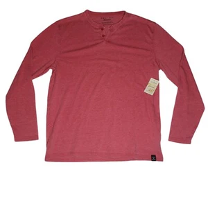 NWT Lucky Brand Venice Burnout Henley Shirt Sz Large Red Soft Short Sleeve - Imagen 1 de 10