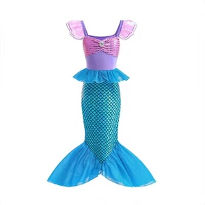 Kids Toddler Girls Halloween Fancy Dress Cosplay Costume Mermaid Princess Dress - Picture 1 of 26