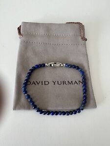 David Yurman Spiritual Beads Sterling Silver & Lapis Lazuli Bracelet  8''