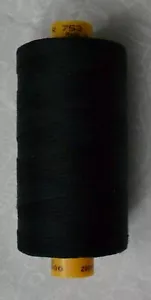 Gutermann R 753 Filament Silk, 100% Silk Thread 400m Spool, #000 Black - Imagen 1 de 2