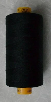 Gutermann R 753 Filament Silk, 100% Silk Thread 400m Spool, #000 Black - Image 1 of 2