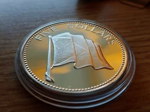 Superb Best Strike Quality Sterling Silver 5 Dollar PROOF 1975 Bahamas 42g 45mm - Picture 1 of 4