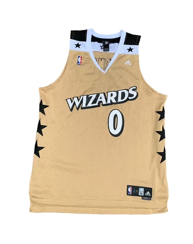 Adidas Swingman Washington Wizards Alt Gold Stars Gilbert Arenas Jersey Size XL Cover