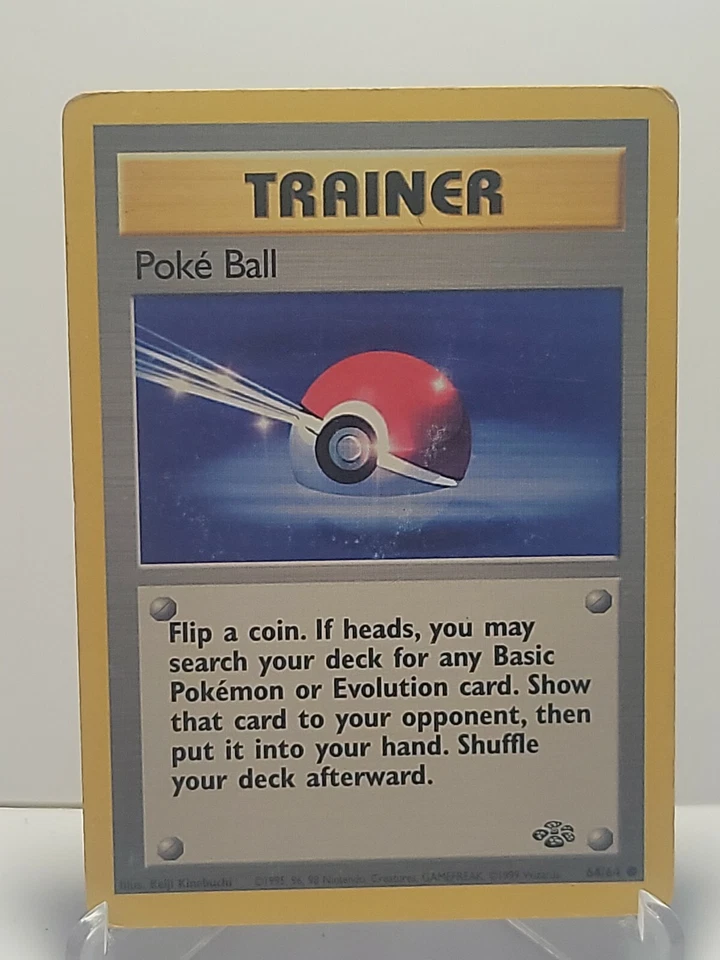Poke Ball 64/64 Pokemon Jungle Set Common Trainer Damaged Used See Pictures - Image 1 of 4