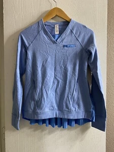 Ivivva  Lululemon Blue Long Sleeve Pleated Back Shirt Sz 14 - Picture 1 of 5