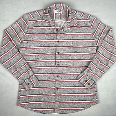 American Apparel Flannel Shirt Mens M Gray Stripe Western Workwear Poly USA Made - Image 1 of 4