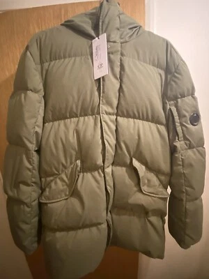 BRAND NEW CP COMPANY KHAKI GREEN TAYLON P PUFFER DOWN LONG JACKET COAT SIZE 50 - Image 1 of 4