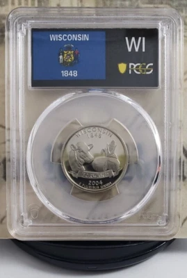 2004-S State Label - Proof Quarter – Wisconsin - PCGS PR70DCAM – Nice! 5876 - Image 1 of 4