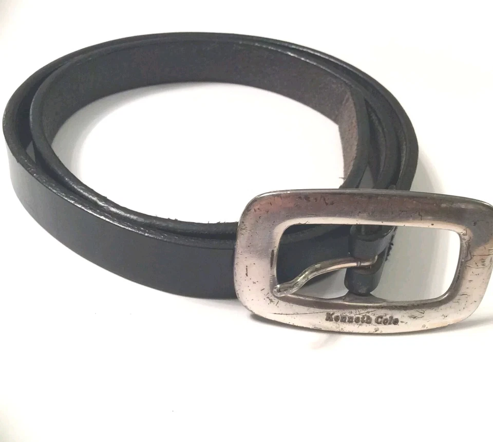 Cinto de couro Kenneth Cole feminino preto grão integral 36x3/4” - Imagem 1 de 4