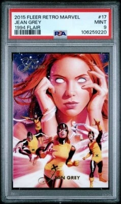 2015 Marvel Fleer Retro 1994 Flair Origins Jean Grey #17 PSA 9 MINT POP 6 - Image 1 of 2