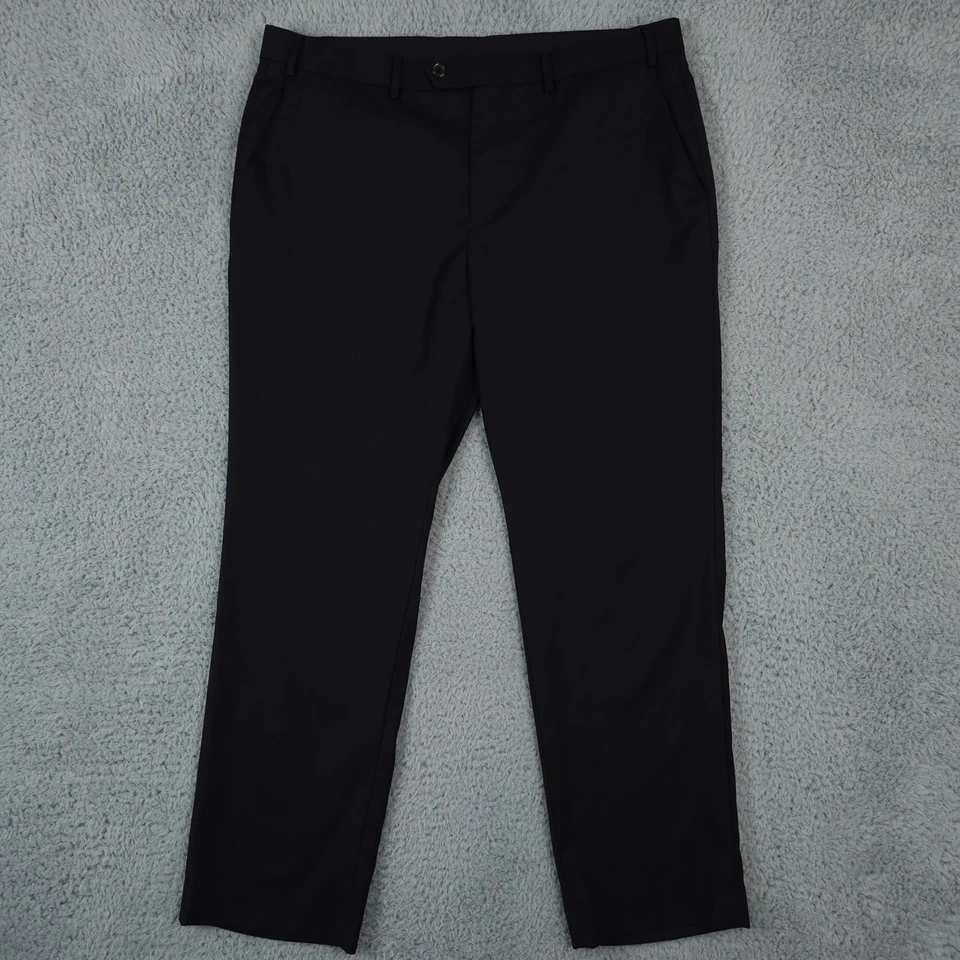 Lauren Ralph Lauren Pants Mens 38x30 Black Wool Blend Flat Front Trousers Office - Image 1 of 4