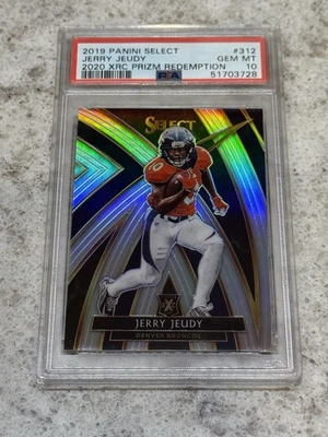 JERRY JEUDY ~ 2019 Panini Select #312 2020 XRC Silver Prizm Redemption PSA 10 - Image 1 of 3