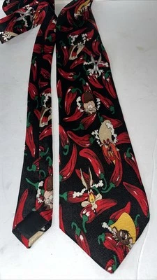 Corbata de seda Looney Tunes Mania Chili Peppers 1997 Foto 1 de 4