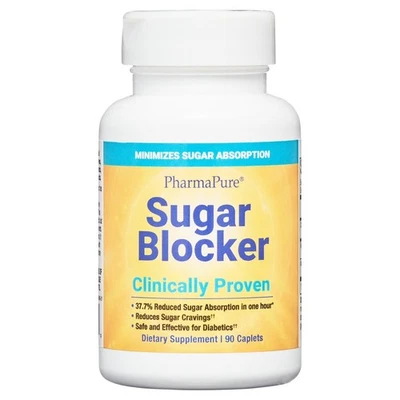 PharmaPure Sugar Blocker Suplemento para Pérdida de Peso, 90 Cápsulas Foto 1 de 4