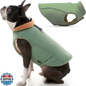 Gooby Sports Vest Dog Jacket - Green, Medium - Reflective Dog Vest with D Rin - Picture 1 of 5