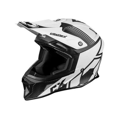 Шлем для снегохода Castle X взрослый CX100 Carbon Warp матовый белый - большой - 35-4506 - Изображение 1 из 3