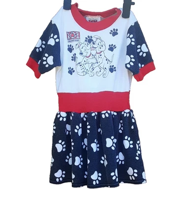 VinTaGe 1990's Disney 101 Dalmations Tunic Dress Girls Kids Tog Jog Pilling 3T - Image 1 of 4