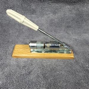Vintage Heavy Duty Lever Action Nut Cracker Metal on wood Base Adjustable - Picture 1 of 6