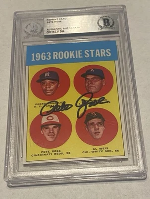 1963 TOPPS Pete Rose Reprint Signed Authentic Autograph Perfect Auto - Image 1 of 2